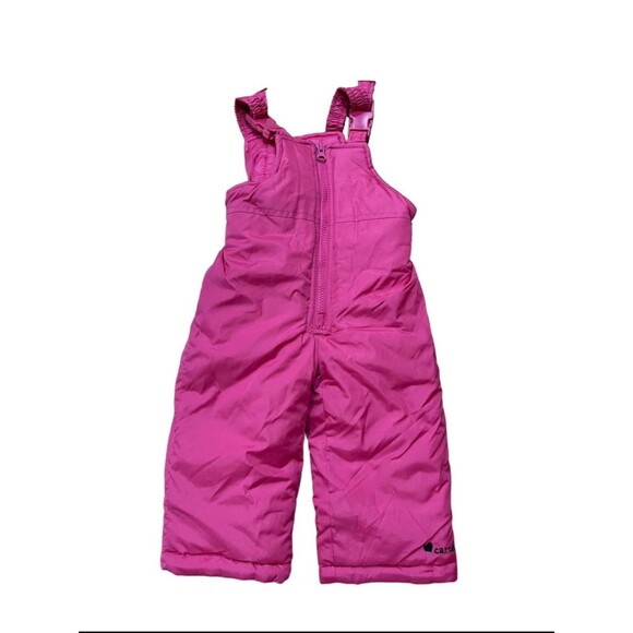 Carter’s Baby Girl Snow Bib Snow Pants Size 12M Hot Pink Barbiecore Excellent - Picture 1 of 5